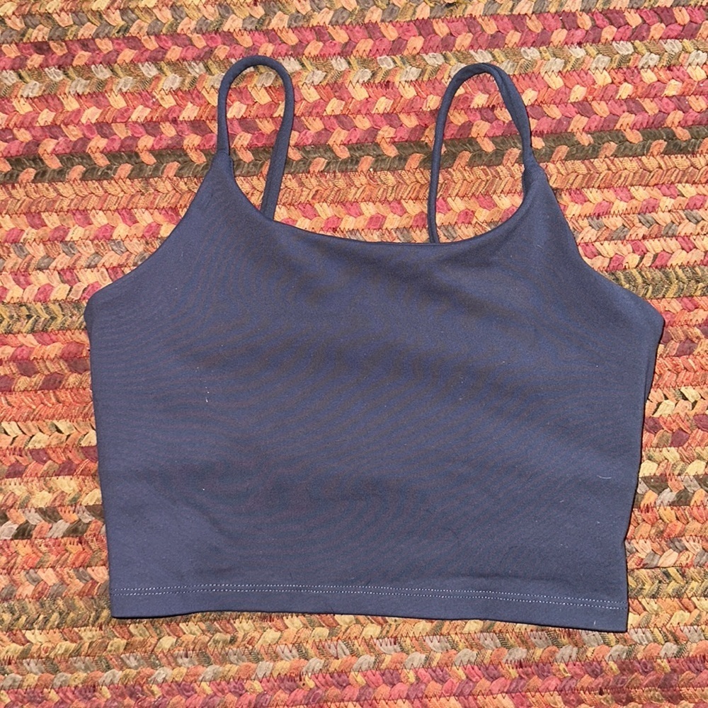 DARK BLUE ATHLETIC CROP CAMI TANK